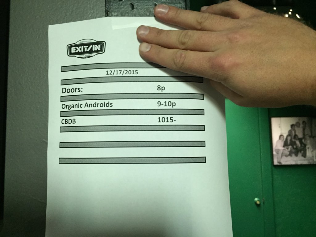 Game plan for tonight at <a href="/Exit_In/">EXIT/IN</a> with <a href="/OrganicAndroids/">Organic Androids</a>. See you in a bit Nashville! <a href="/NoCountryNash/">No Country For New Nashville</a> <a href="/NashvilleScene/">Nashville Scene</a>