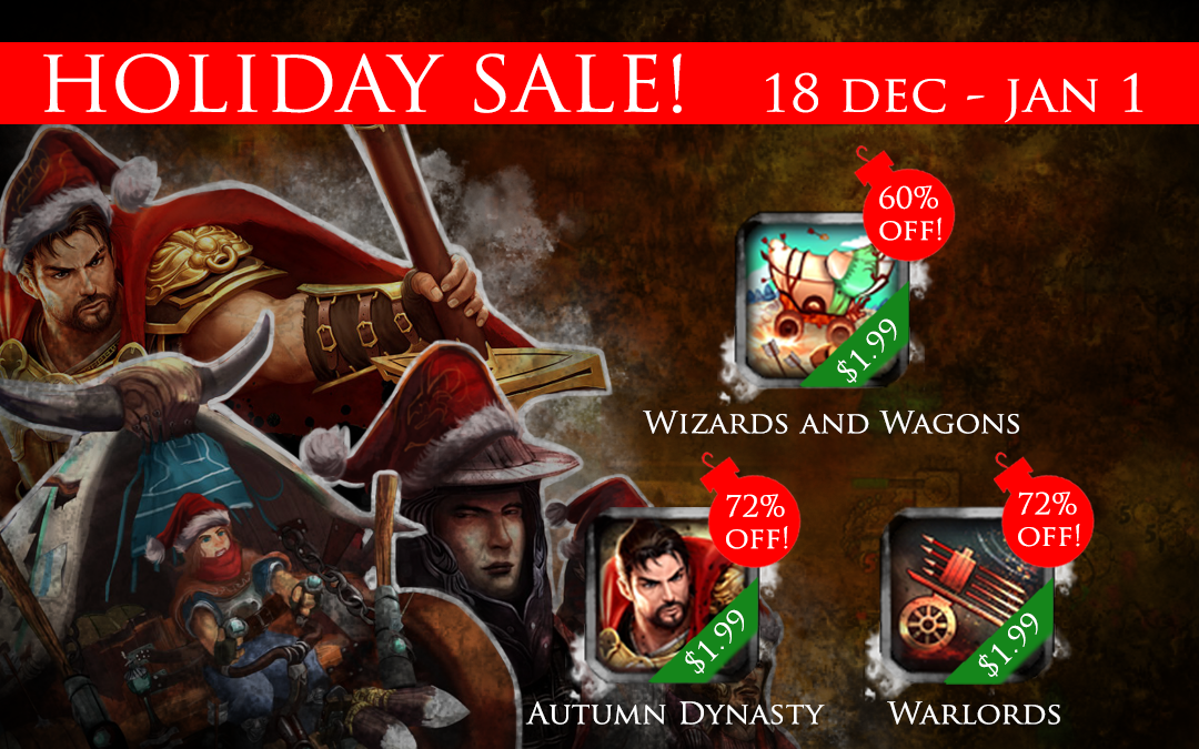 touchdimensions's tweet photo. Holiday Sale Wizards and Wagons, Autumn Dynasty, Warlords at $1.99 (60% - 72% off) https://t.co/cbOTrAJ7l2 https://t.co/4DiquGEDIp