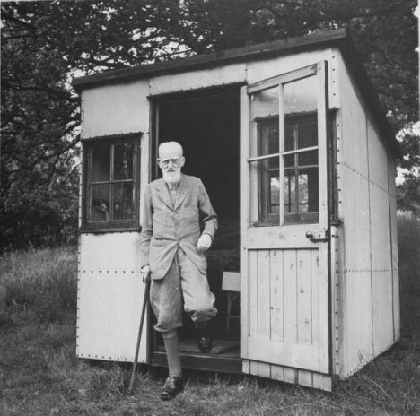 austinkleon's tweet photo. George Bernard Shaw named his writing hut "London" so staff wouldn't be lying when they said he’d "gone to London" https://t.co/neWLUQOIKw