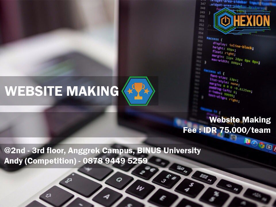 HEXION2017's tweet photo. Kompetisi Web Making akan diadakan penilaian hari ini! Tunggu live update dari kami, ya!π #HEXION2015 #EcoTechnology https://t.co/HLNi75aVCJ