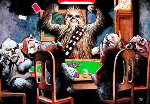 CardsChat's tweet photo. Things aren't going so well at the #StarWarsTheForceAwakens Premiere After Party... #wookieproblems https://t.co/jW5ayTAKed