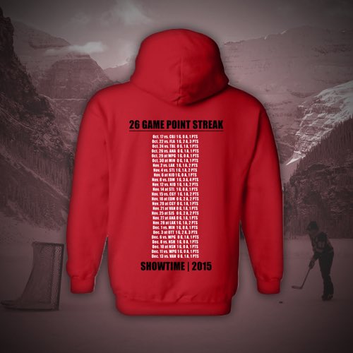EHClothing's tweet photo. 26 game point streak tees and hoodies now available! Shop at https://t.co/7up3llgW5T #Showtime https://t.co/Qw1Jdeti8o