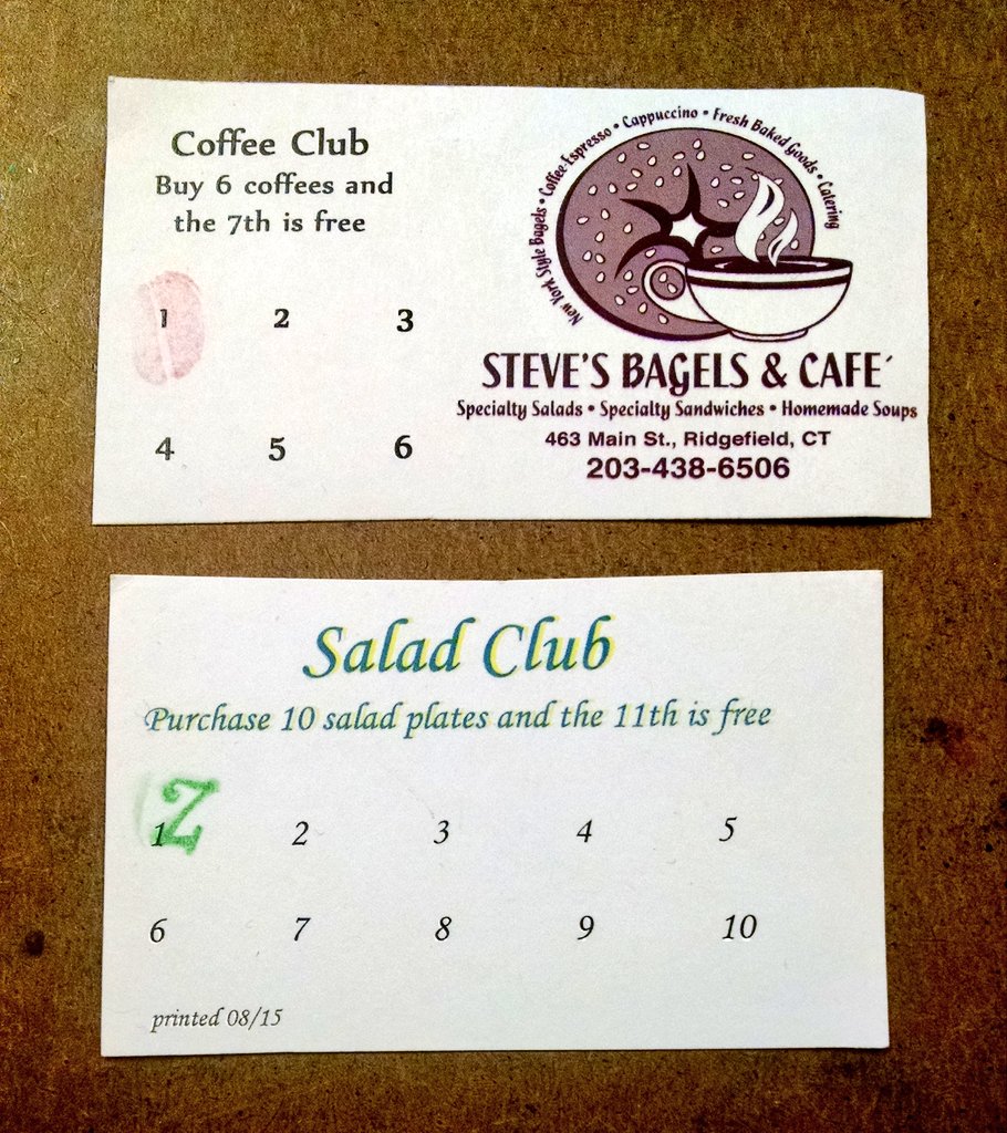 If I buy coffee and a salad every day, when will they both be free? #mathchat