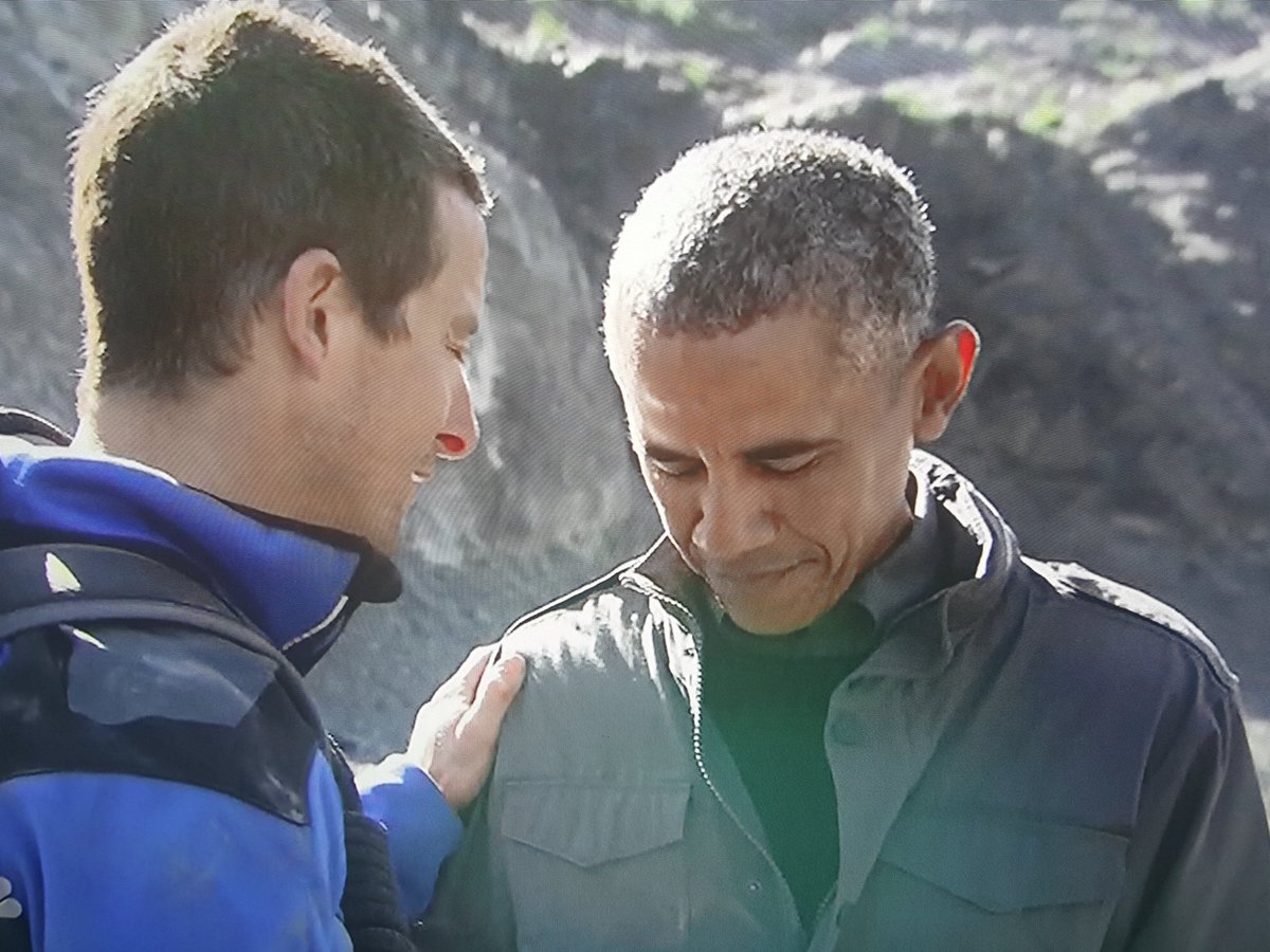 DavidTCopeland's tweet photo. A great moment when @BearGrylls prays with @BarackObama @POTUS https://t.co/pBSqqlrRLu