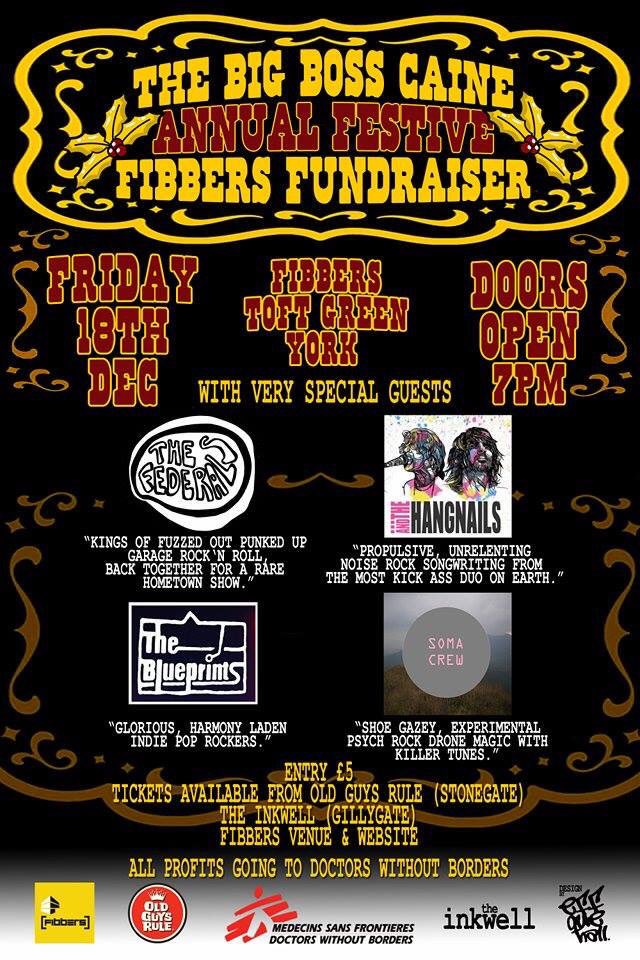 MORMUSIC's tweet photo. Gig Of The Day! The Big @BossCaine Annual Festive Fundraiser over @FibbersYork tonight #MORgotd https://t.co/dDPVuybZDX