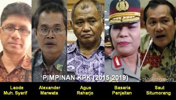 hardiantotasman's tweet photo. Pimpinan baru KPK Periode 2015-2019 https://t.co/oJGvRQSyLZ