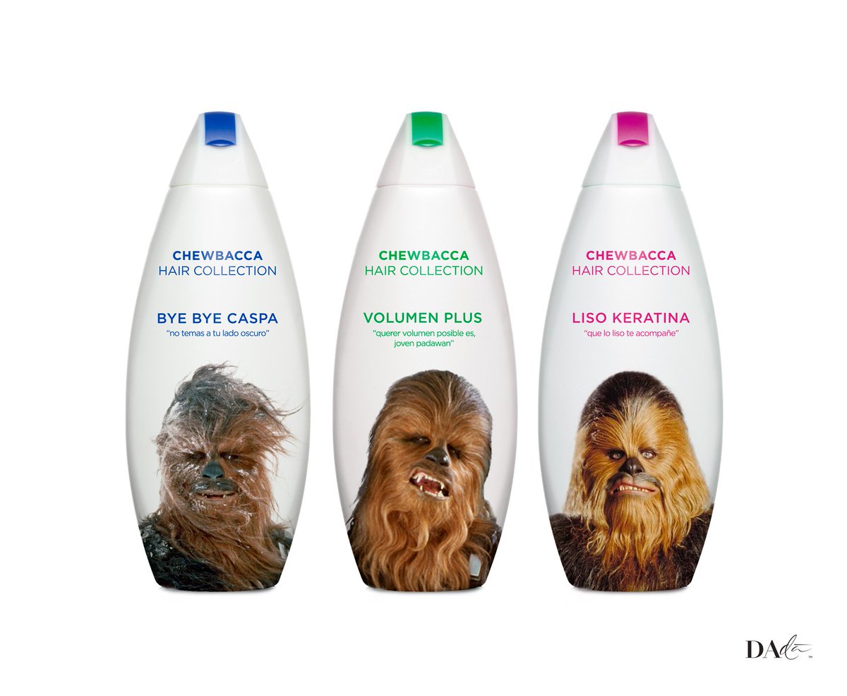 Nuestros creativos se suben al carro de #StarWarsElDespertarDeLaFuerza Chewbacca Hair Collection #easyupbranding