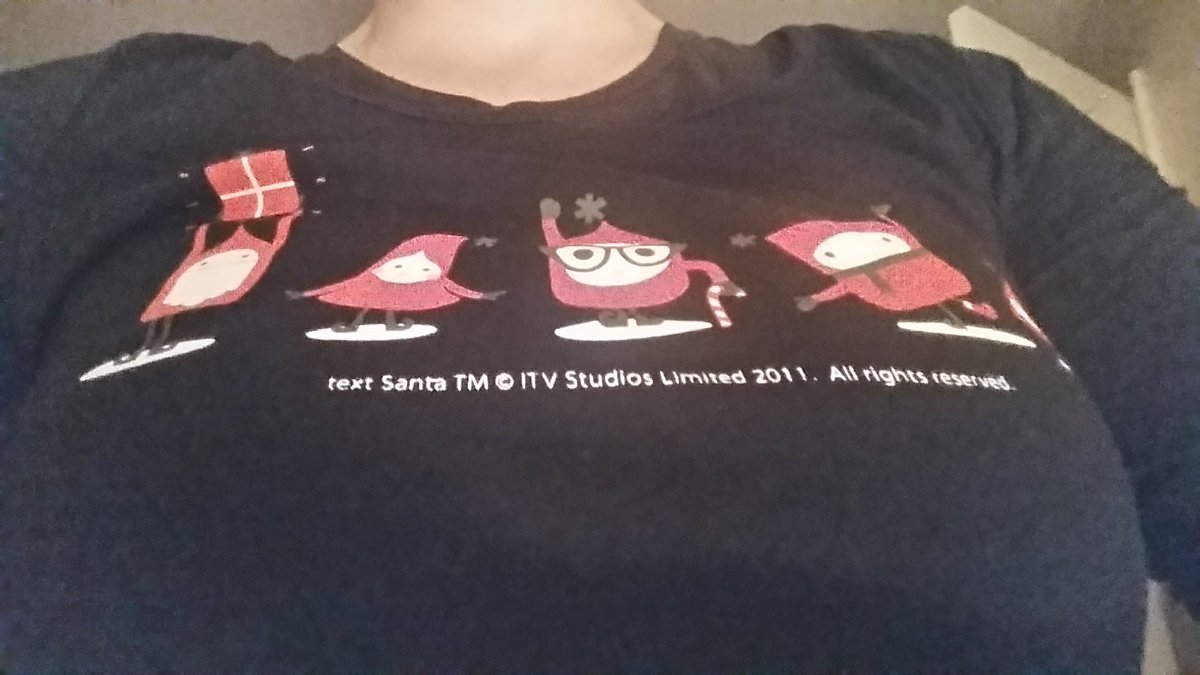larlalips's tweet photo. @ITVTextSanta am ready. With my old christmas #TextSanta top on. https://t.co/YxYSCtXPib