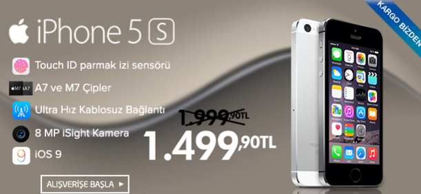 markabahari's tweet photo. APPLE İPHONE 5S 16GB SİLVER CEP TELEFONU sadece 1499,90 TL üstelik KARGO BEDAVA 
https://t.co/VdprYhp9Oj https://t.co/4uz2Hj44d4