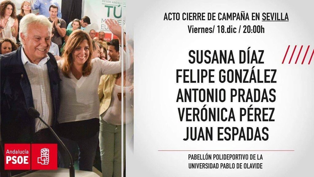 psoedesevilla's tweet photo. Esta tarde nos vemos en la UPO en nuestro Acto de Cierre de Campaña. El #20D #VotaPSOE https://t.co/c5flCtvHHq