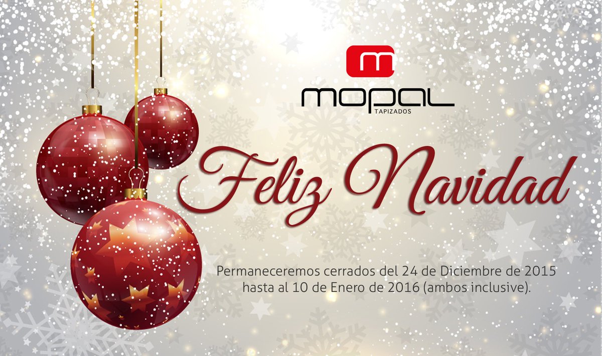 MopalTapizados's tweet photo. Desde Mopal Tapizados os queremos desear una Feliz Navidad https://t.co/XPRN9xQG5U