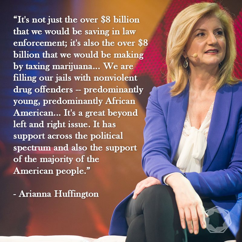 Arianna Huffington speaks the truth on #cannabis and the war on drugs. Take a stand!