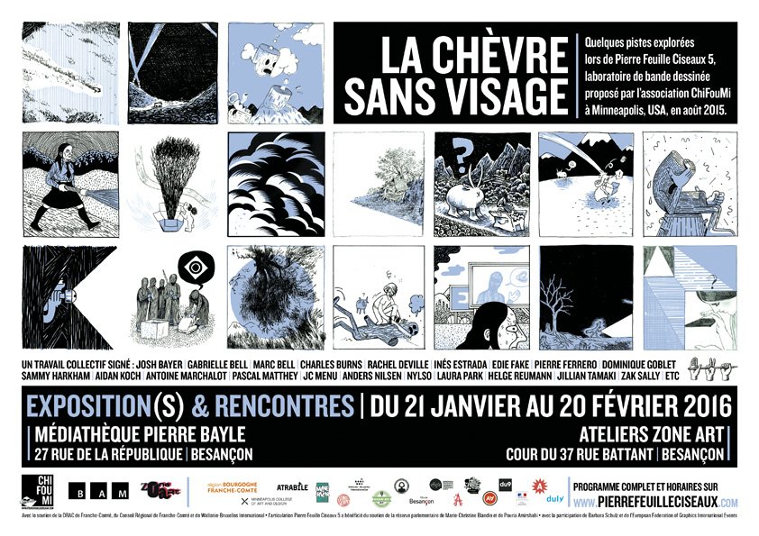 chifoumi's tweet photo. La Chรจvre Sans Visage !
https://t.co/YzBxX83q13
#besancon #PFC5 #artshow #andersnilsen #marcbell #bd #comics https://t.co/z1PI9Yf3D3