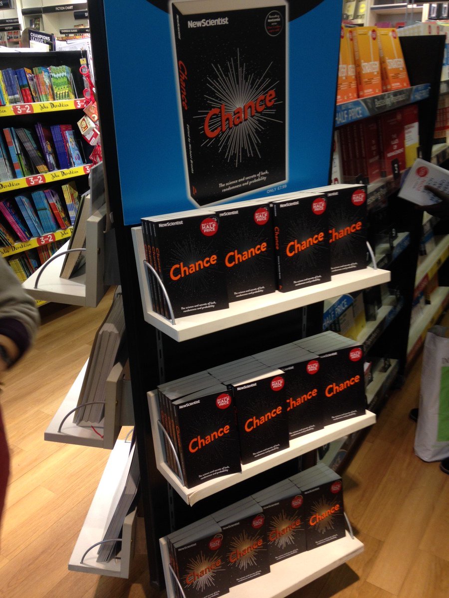 ProfileBooks's tweet photo. Lots of lovely Chances lined up at Heathrow ready for holidaymakers to read... @newscientist #Chancebook https://t.co/gqjiJv9j6A
