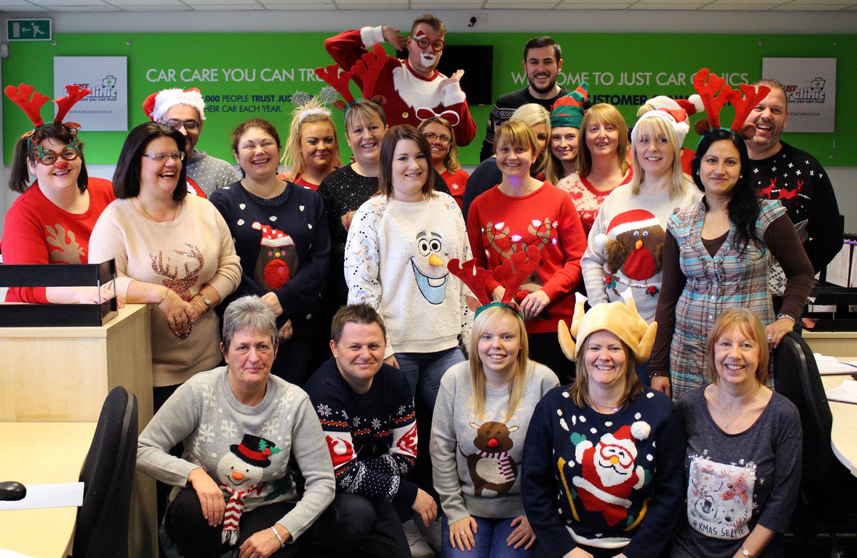 JustCarClinic's tweet photo. Our Training &amp; Support Centre are feeling festive supporting #xmasjumperday @MacNEYorks The Xmas Jumpers look great! https://t.co/eEFse3wGqp