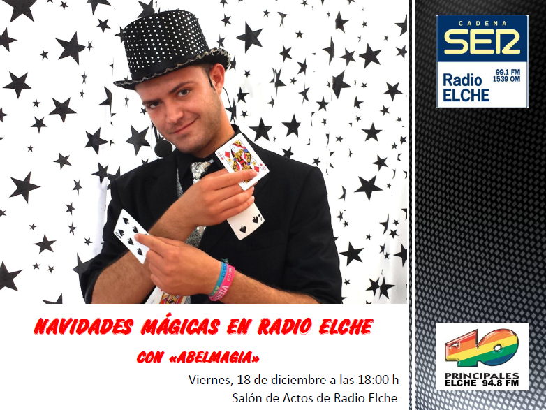 Hoy tenemos magia en la radio con <a href="/abelmagia/">Abelmagia</a>. Os esperamos a las 18h en C/Doctor Caro 43. Elche. Entrada libre!!