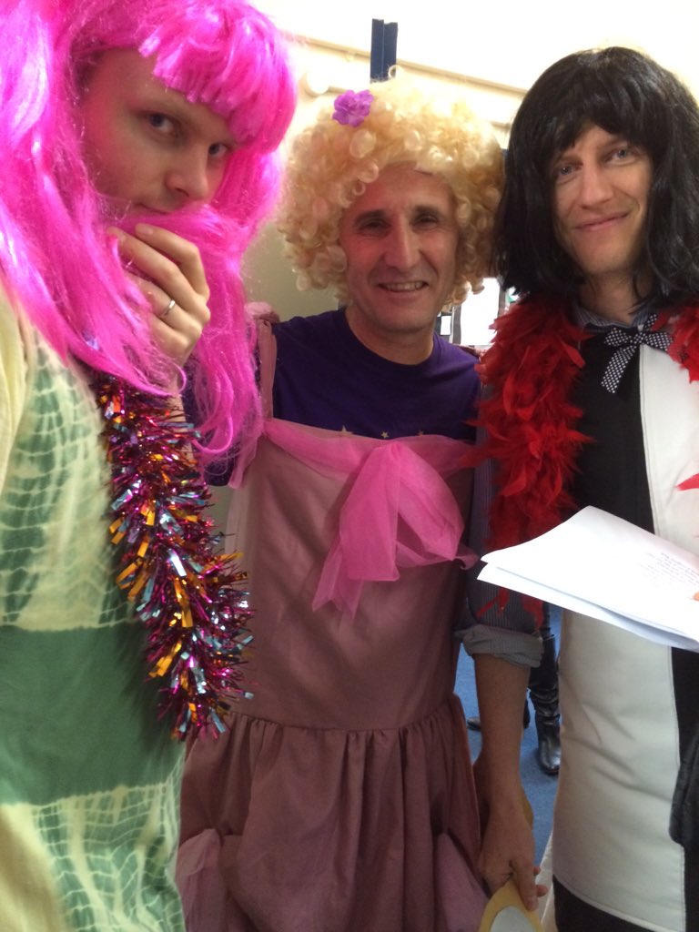 WBJuniorSchool's tweet photo. Staff are ready for the 'serious assembly'. Oh yes they are! https://t.co/rUvs0Ik4dO