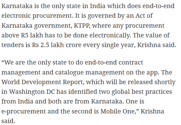 NammaKarnataka_'s tweet photo. "Karnataka is the only state in India which does end-to-end electronic procurement"

https://t.co/nndGATzJEh https://t.co/M70ZZMoR2s