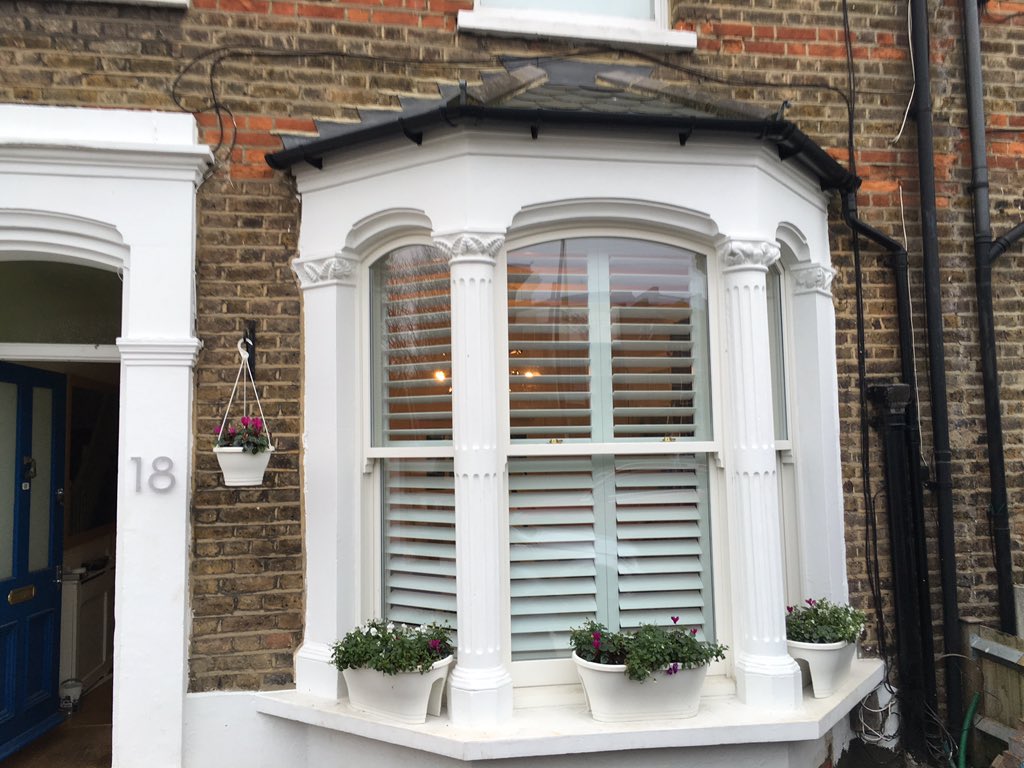 What a finish! This lovely 3-part bay looks stunning inside and out with our MDF Window Shutters  #loveyourhome ❤️