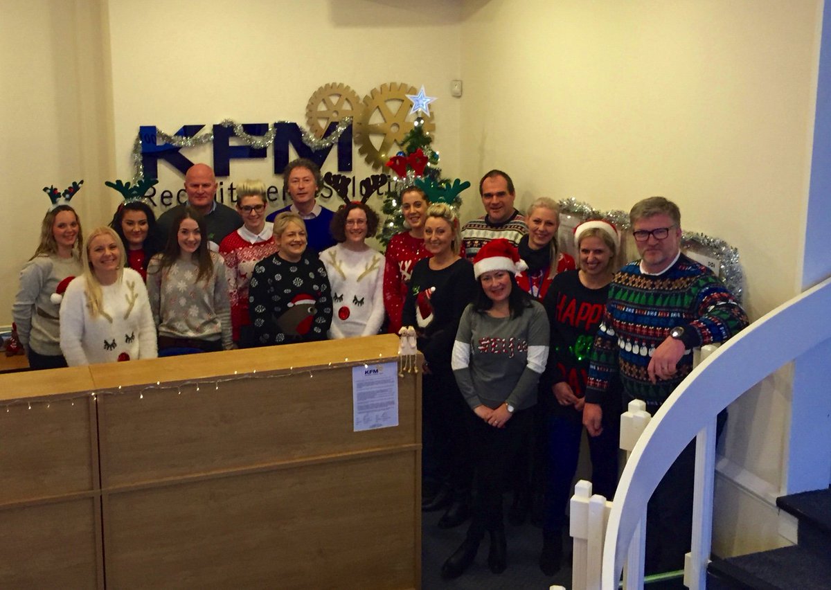 Festive Jumper day at KFM Recruitment Ltd see’s £170 go to Cancer Research, Great work everyone…