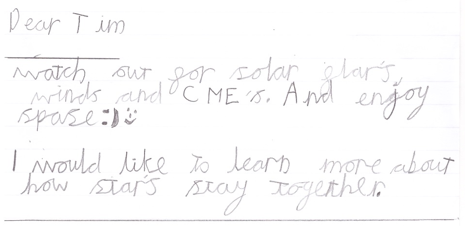 CERNatschool's tweet photo. . @astro_timpeake A very important message from St John's Primary School, Scotland via @LFTSpace #Principia #TimPix https://t.co/ANNmR4IGGV