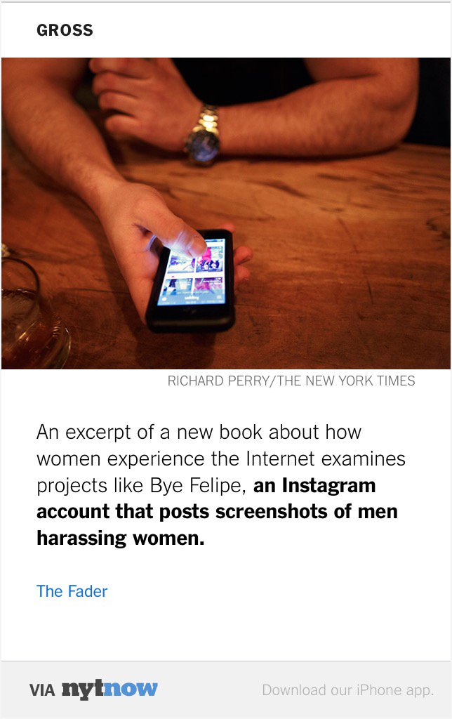 wmst2010's tweet photo. The Women Taking A Stand Against Dating App Sexism – via @NYTNow https://t.co/v77fYr7m1J https://t.co/PplUl5qZ9z