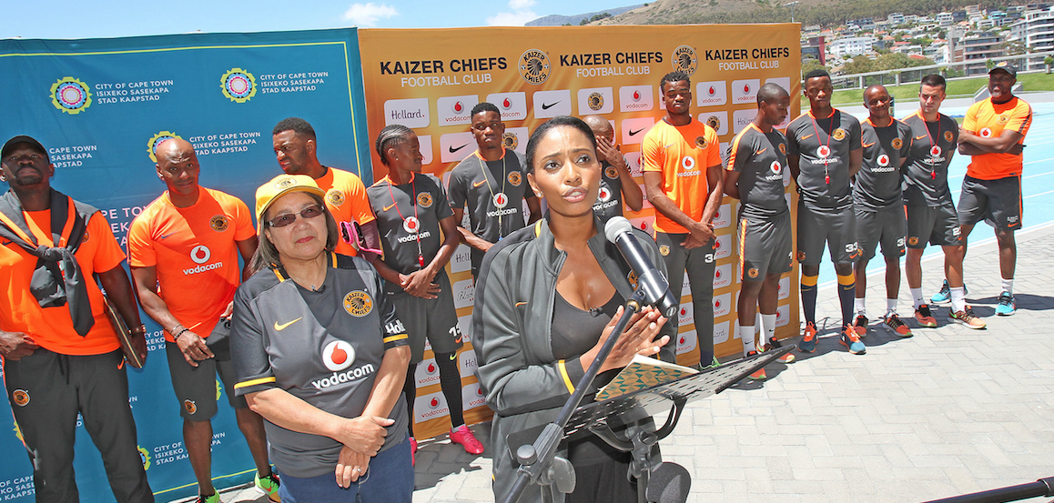 VodacomSoccer's tweet photo. Jessica Motaung &amp; @KaizerChiefs players thanking CT Mayor, @PatriciaDeLille for the visit - siyabulela #KCSummerTour https://t.co/Obdt2lKn7X