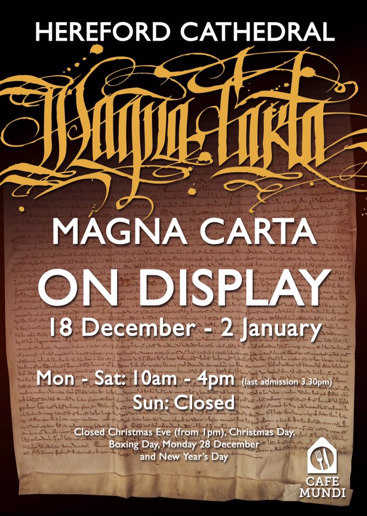 HFDCathedral's tweet photo. Happy memories of the Magna Carta World Tour as its 37,000 miles end back at Hereford Cathedral https://t.co/39gaE2xyj8