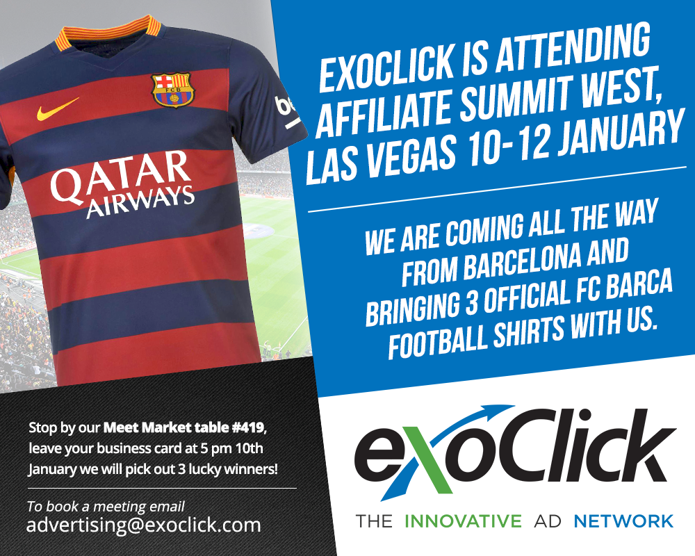 Exoclick's tweet photo. ExoClick is attending #affiliatesummitwest visit our meet market table 419! https://t.co/2i7BpOVOoo