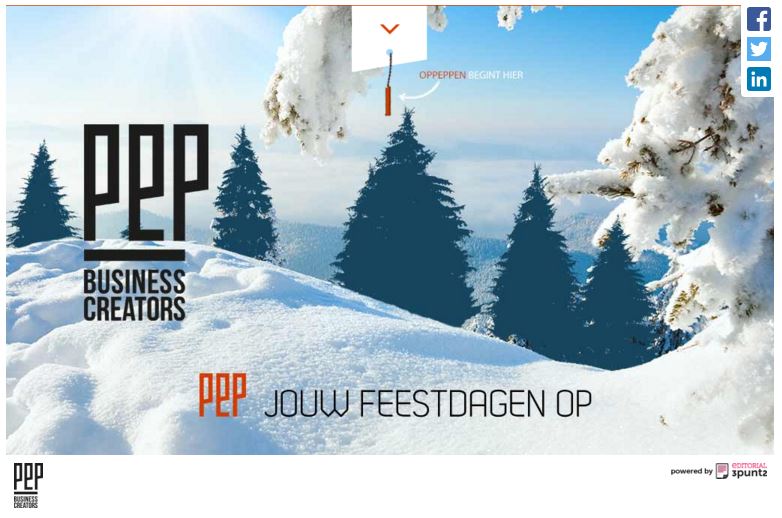 Editorial3punt2's tweet photo. PEP je feestdagen op met @PEPBC ! Bekijk hier de gewonnen interactieve #kerstkaart: https://t.co/uHy9dofvjo https://t.co/jgQeYQ9vK8
