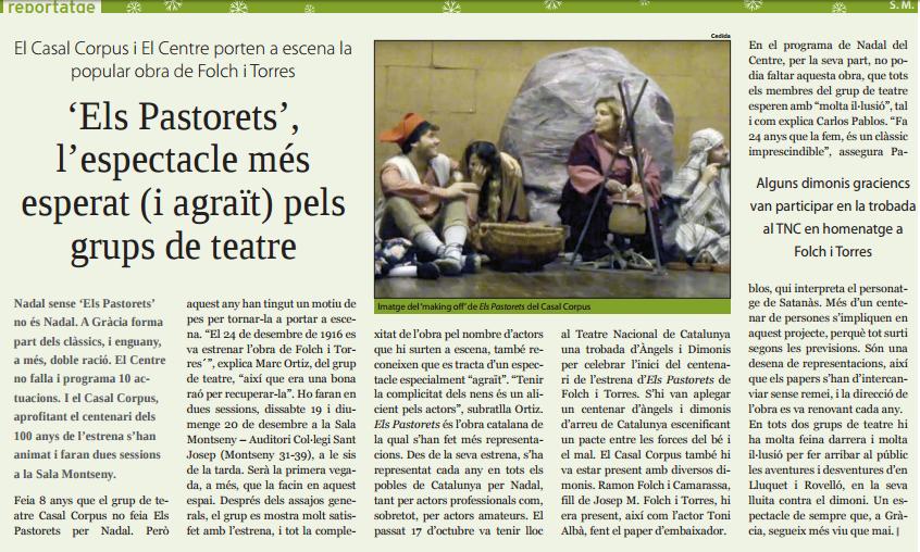 teatrecorpus's tweet photo. Reportatge a @indepe_gracia sobre "Els Pastorets" a #ViladeGràcia. Entre ells, els nostres! https://t.co/GJT0alWeLk https://t.co/q4J9LqFRNU
