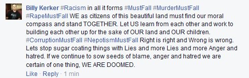 Alesair1ZA's tweet photo. #RacismMustFall #MurderMustFall #RapeMustFall #CorruptionMustFall @GlenniePaul @PhutiMahanyele @TheunisCrous https://t.co/jJ8g6MCXUh