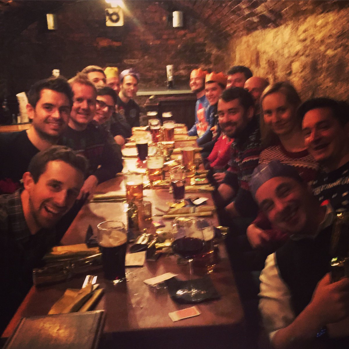 TH_NK's tweet photo. Christmas jumper lunch #doublepie https://t.co/JKCo0bnwu0