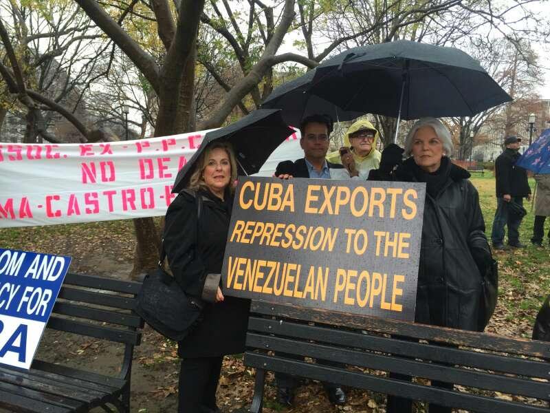 .<a href="/FreeCubaFndtn/">Human Rights Violations in Cuba</a> co-founder Augusto Monge was among protesters at The <a href="/WhiteHouse/">The White House</a> on #D17 protesting US-Cuba policy