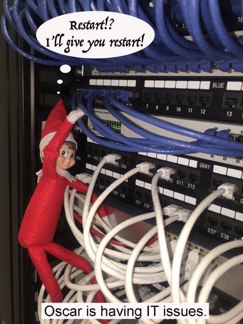 Equator_Design's tweet image. Oscar The Equator Elf is not happy about starting his Friday with IT issues... #EquatorDesign