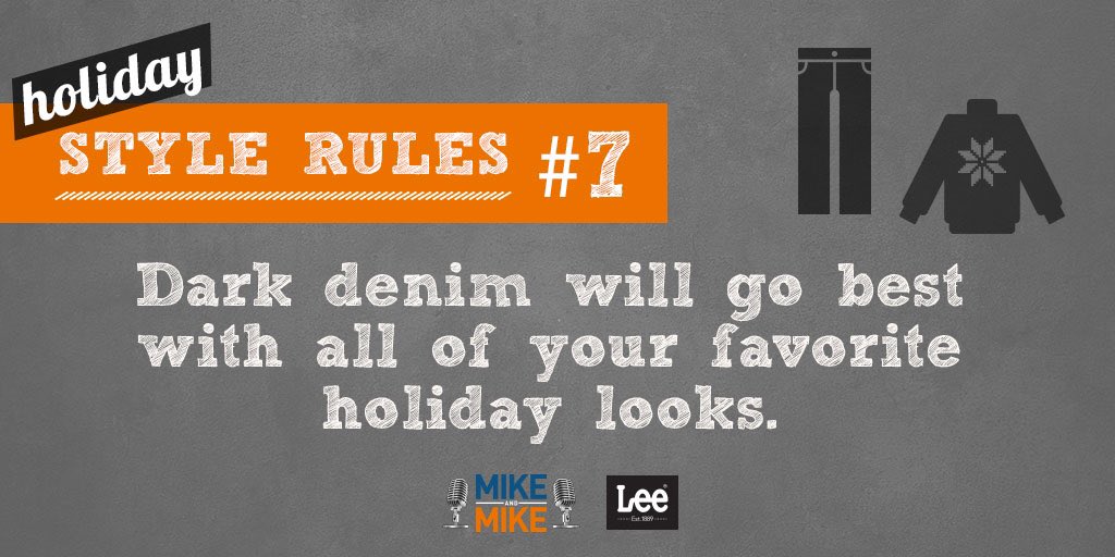 Espngreeny's tweet photo. Holiday #StyleRule: Dark denim goes best with all of your holiday looks. #ad @LeeJeans @espngolic https://t.co/sju23SfKbA