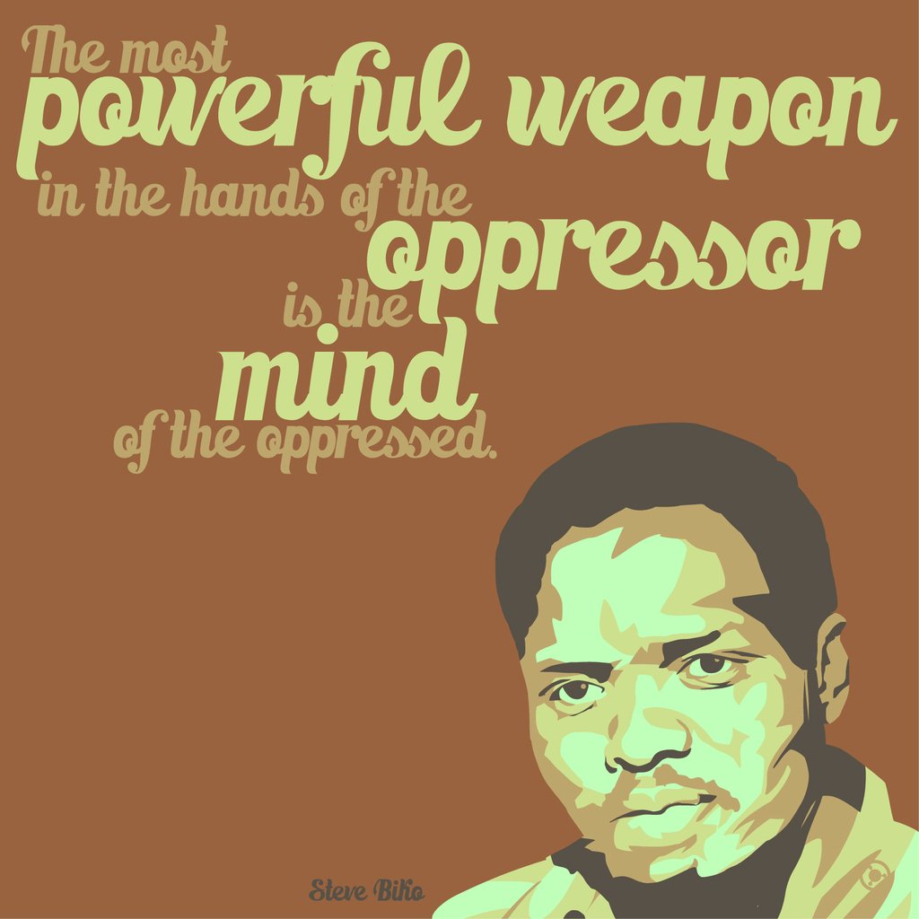  The most powerful weapon...\"-Steve Biko (Happy Birthday) [1667x1667] OC via /r/QuotesPorn  