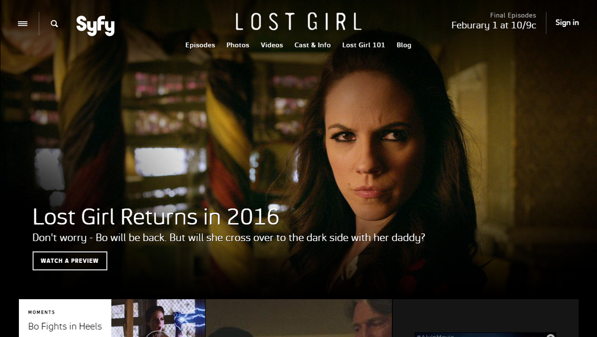 Attn US #LostGirl fans. The final eps beginning airing on <a href="/Syfy/">SYFY</a> on Feb 1st at 10pm. <a href="/lostgirlseries/">Lost Girl</a>
