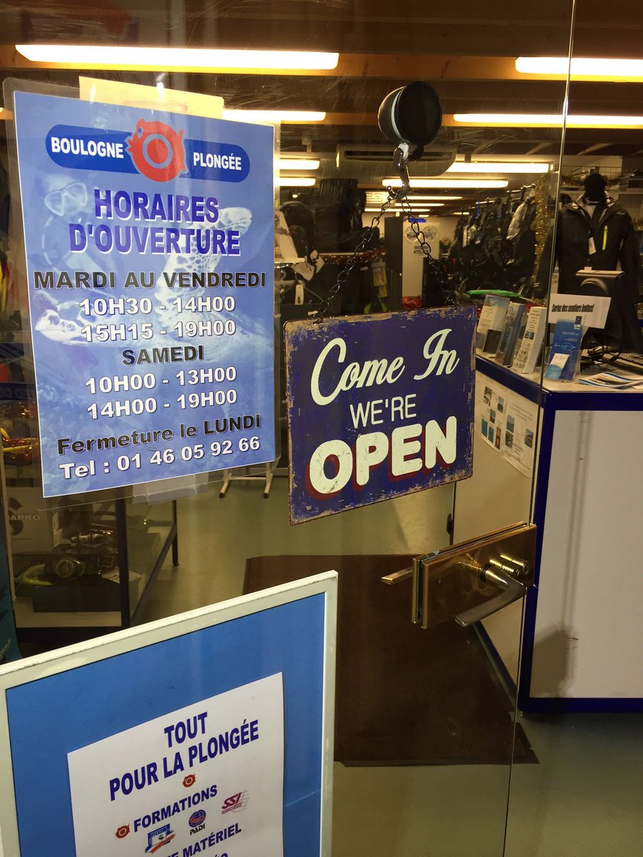 Ouverture exceptionnelle de Boulogne Plongée Dimanche de 9h à 13h et de 14h à 18h !!!