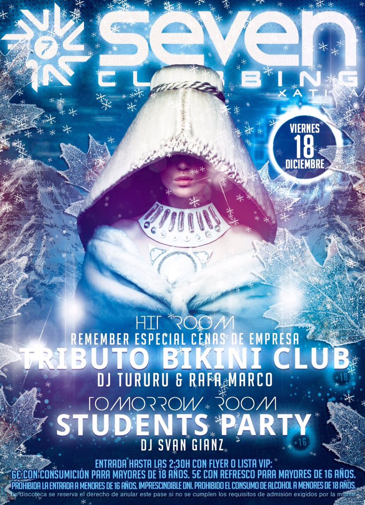 sevenxativa's tweet photo. -Esta noche Tributo a Bikini Club + Students Party 📚🎉
-Mañana @spaceelephants2 en #TomorrowRoom 🚀🐘

#Xàtiva https://t.co/M94N5IC4qu
