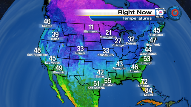 WARM AFTERNOON - South Florida is south of a cold front and the warmest spot in the contiguous U.S. Stay cool! https://t.co/vLRcwHeLTp
