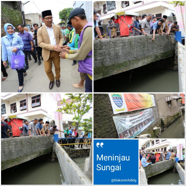 PemkotBandung's tweet photo. @ridwankamil @ata_lia Meninjau Kondisi Sungai yang berada di wilayah @KecBojongloakal #MapayLembur (18/12) https://t.co/Qb5yrMcC1V