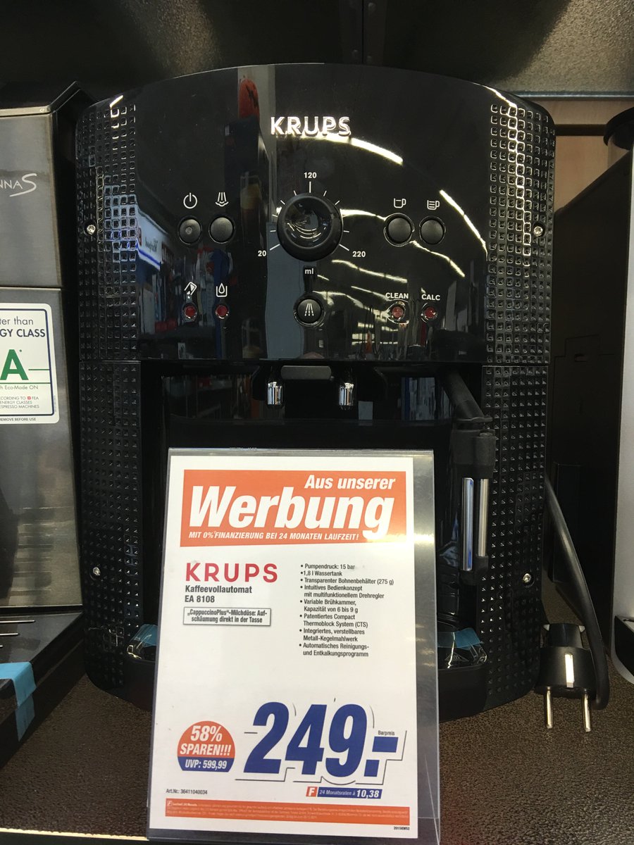 expertPAF's tweet photo. Last Minute Angebot bei #expert #pfaffenhofen:  Krups Vollautomat EA 8108
für 249,00 € https://t.co/at7G82DC3C