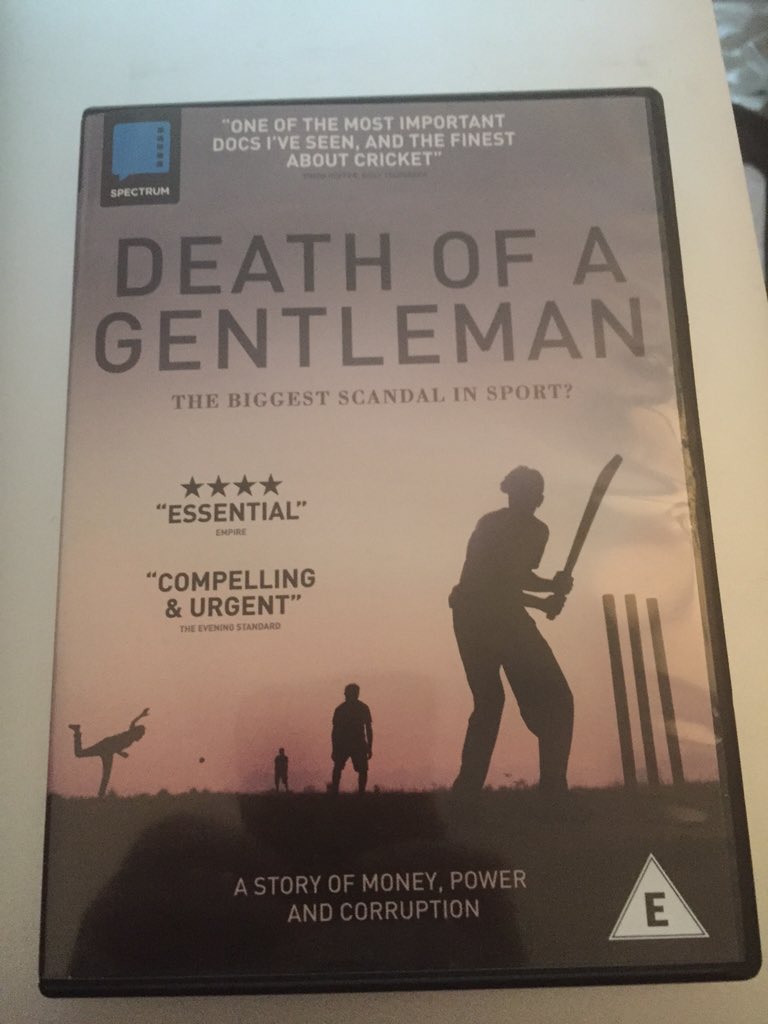 Spent last night watching a great film about an evil empire. @DOAGfilm #ChangeCricket