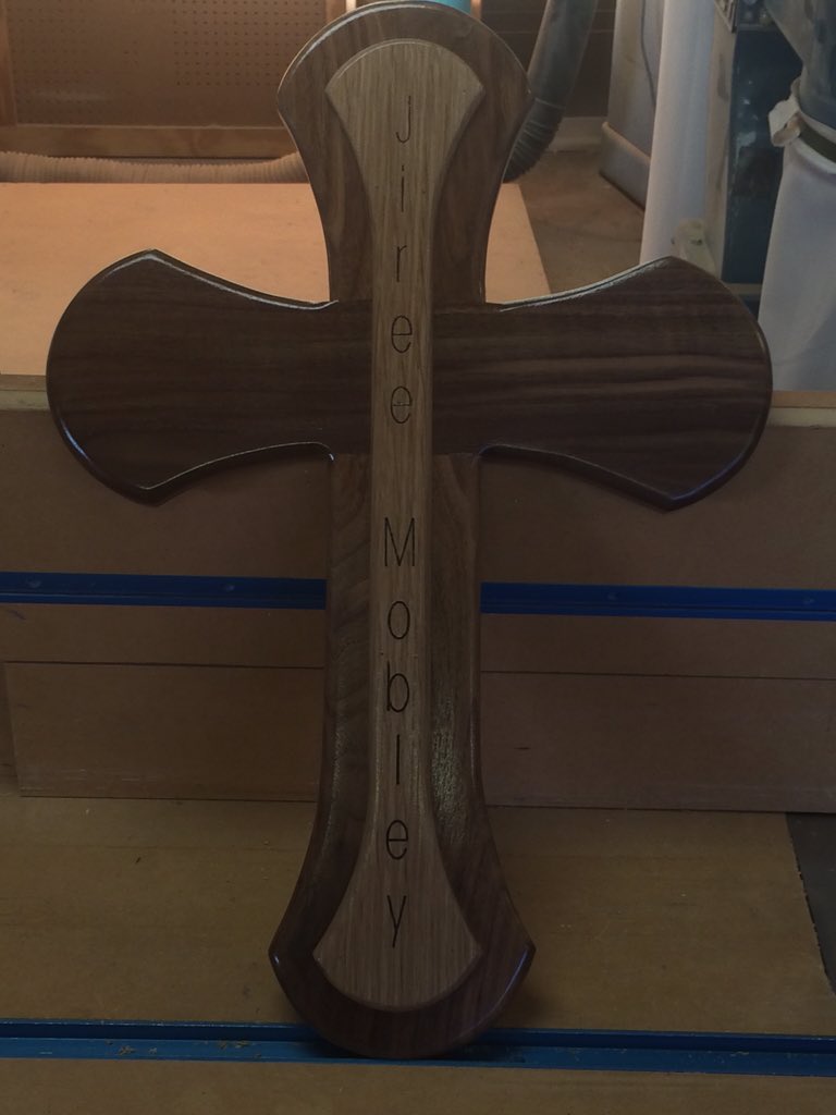 Mrs. Mobley with the cross we made in memory of her grandson Jiree