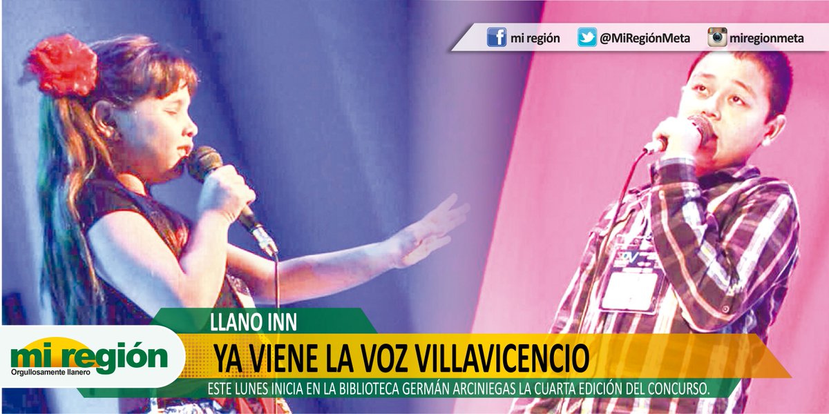 MiRegionMeta's tweet photo. ¿Le gusta el canto? Participe en este concurso.Hoy se cierran las inscripciones ➔ https://t.co/lytMuX0LT4 https://t.co/z3jMlv88Dn