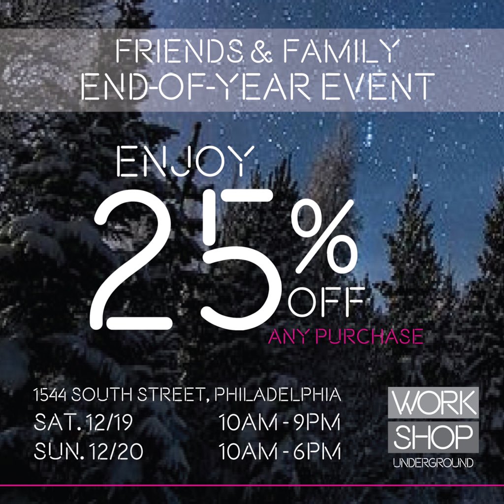 workshopphilly's tweet photo. @HerPhilly Maybe we'll see you this weekend for our Friends &amp; Family event? 🎁😉 https://t.co/IPNMlYcDj3