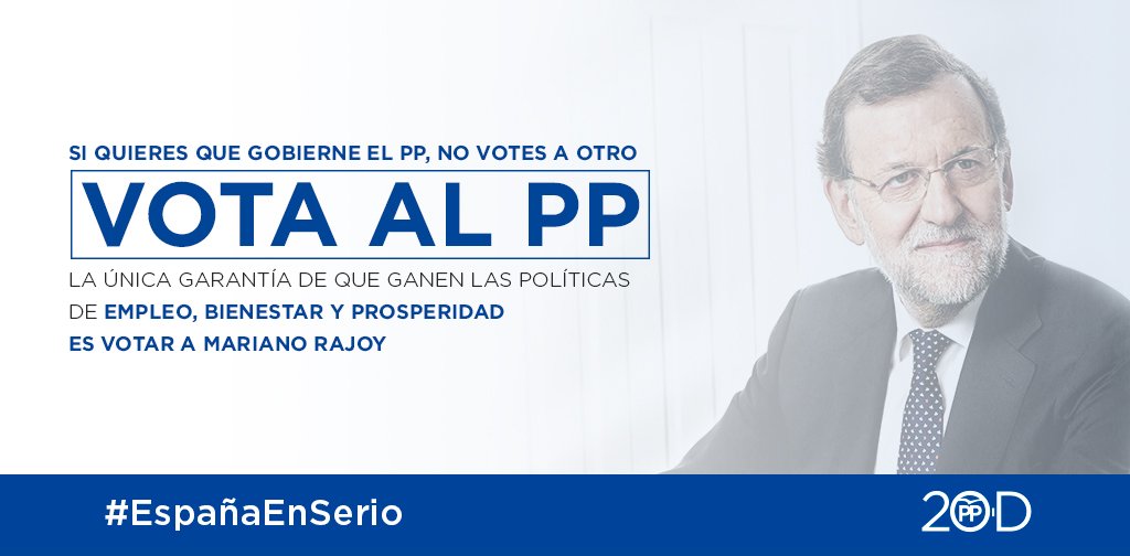ppopular's tweet photo. Si quieres que gobierne el #PartidoPopular, ¡no votes a otro! #VamosPP https://t.co/MkEqqODSD6