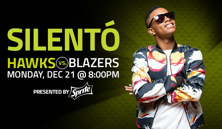 ATLHawks's tweet photo. Today's #FreebieFriday from @Sprite: Tickets to our game Monday to see @TheRealSilento! RETWEET for a chance to win https://t.co/WQyqQYN5yx