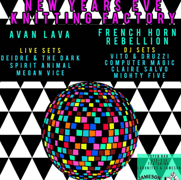 Join <a href="/frenchhornrebel/">French Horn Rebellion</a> @avanlava &amp; more at @KnitFactoryBK for #NYE festivities! donyc.com/events/2015/12…